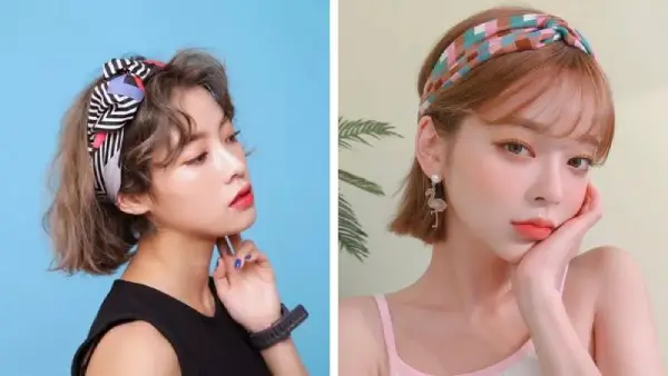 Cách búi tóc ngắn kết hợp Turban