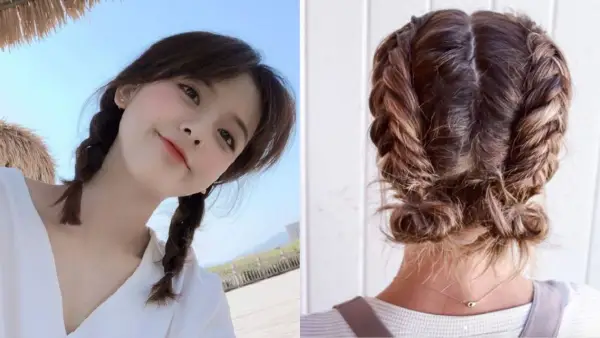 Cách búi tóc thấp 2 bên