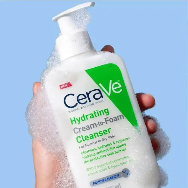 Review sữa rửa mặt Cerave có tốt không? Giá bán như thế nào? 8 Sữa rửa mặt dưỡng ẩm Cerave Hydrating Cream-to-Foam Cleanser dạng kem tạo bọt