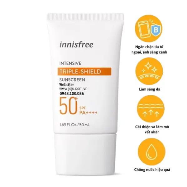 Tác hại của tia UVA và UVB 3 Kem chống nắng innisfree