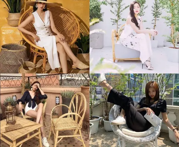 Tạo dáng chụp hình ngồi 1/3 ghế