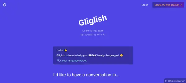 Các công cụ AI luyện tập Speaking tiếng Anh 2 Gliglish là công cụ AI luyện tập Speaking tiếng Anh