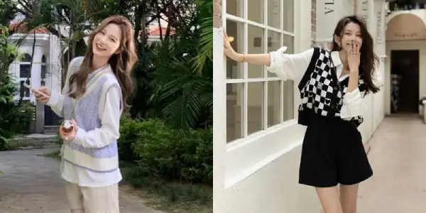 99+ Cách phối đồ với áo gile đẹp chuẩn Hàn Quốc 19 Áo gile phối với quần short