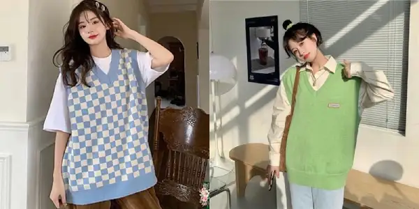 99+ Cách phối đồ với áo gile đẹp chuẩn Hàn Quốc 6 Áo gile dáng rộng cho các cô nàng có chiều cao