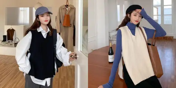 99+ Cách phối đồ với áo gile đẹp chuẩn Hàn Quốc 8 Gile over size tạo cảm giác năng động, trẻ trung