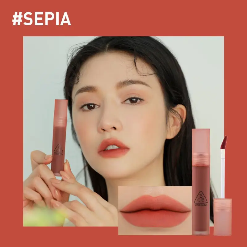 2-son-kem-li-3ce-blur-water-tint-sepia-mau-gach-do Son kem lì 3CE Blur Water Tint Sepia 4.6g