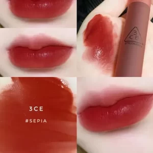 Son kem lì 3CE Blur Water Tint Sepia 4.6g - Màu đỏ gạch đậm 2 Son kem lì 3CE Blur Water Tint Sepia 4.6g