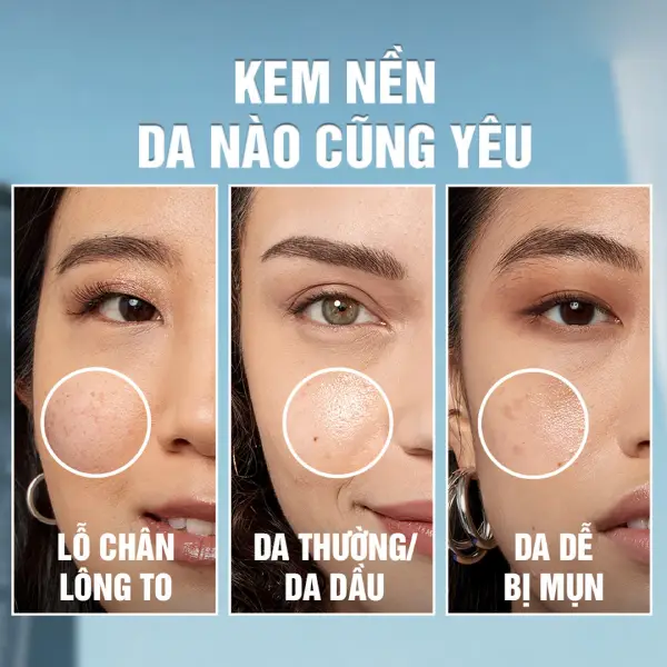 Kem nền Fit me maybelline phù hợp với loại da