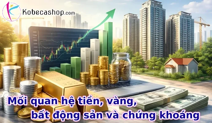 Mối quan hệ tiền, vàng, bất động sản và chứng khoáng